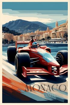 Abstract Inspired Monaco Grand Prix Posters