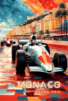 Abstract Inspired Monaco Grand Prix Posters