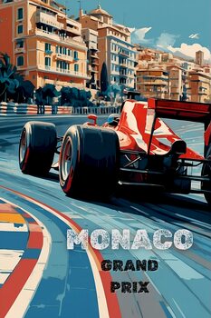 Abstract Inspired Monaco Grand Prix Posters