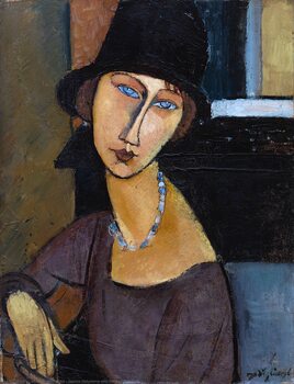 Riproduzione Jeanne Hebuterne wearing a hat