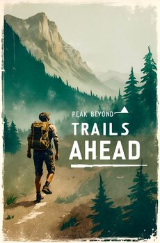 Illustration Inspirational Quotes with Vintage Hiking Art