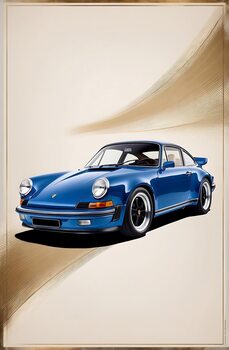 Timeless Porsche 911 GT Turbo: Vintage-Inspired Illustration Collection