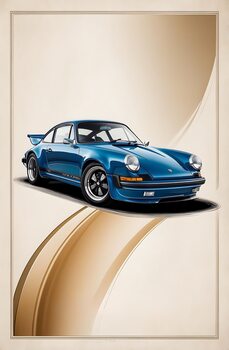 Timeless Porsche 911 GT Turbo: Vintage-Inspired Illustration Collection