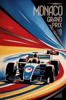 Abstract Inspired Monaco Grand Prix Posters