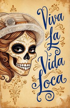 Colorful Vintage Catrina Calavera Art Collection