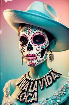 Colorful Vintage Catrina Calavera Art Collection