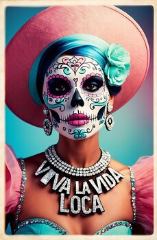 Colorful Vintage Catrina Calavera Art Collection