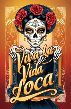 Colorful Vintage Catrina Calavera Art Collection