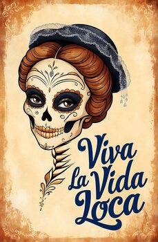 Colorful Vintage Catrina Calavera Art Collection