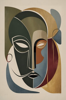 Vintage Abstract Mask Collection: Diverse Color Palettes