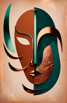 Vintage Abstract Mask Collection: Diverse Color Palettes