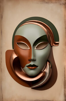 Vintage Abstract Mask Collection: Diverse Color Palettes