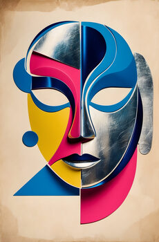 Vintage Abstract Mask Collection: Diverse Color Palettes