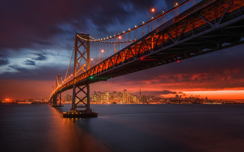 Fotografia Fire over San Francisco