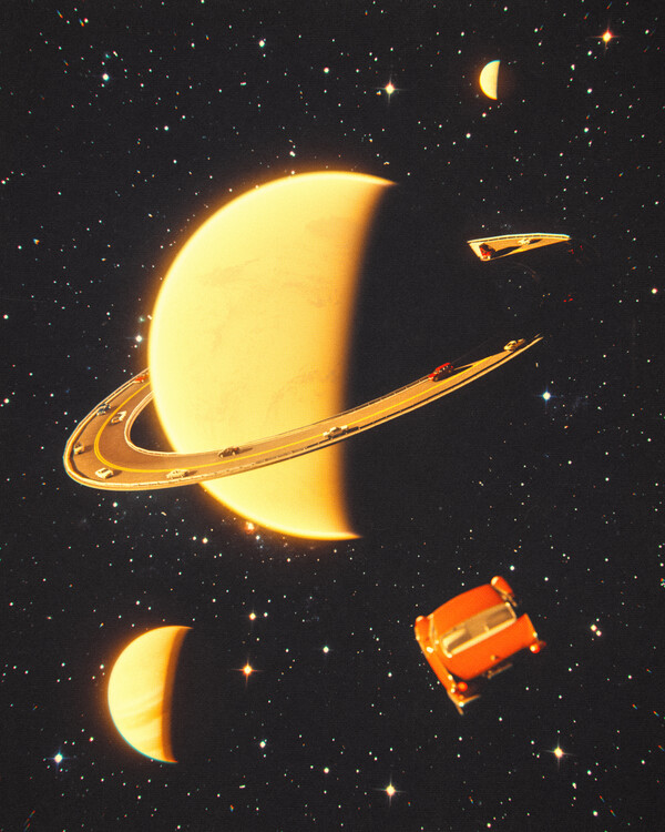 Illustration Cars On Saturn