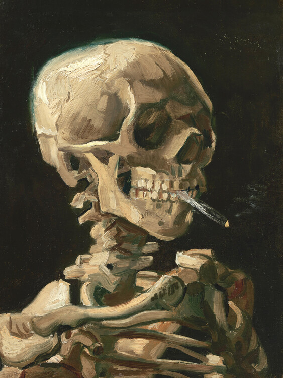 Reproduktion Head of a Skeleton with a Burning Cigarette