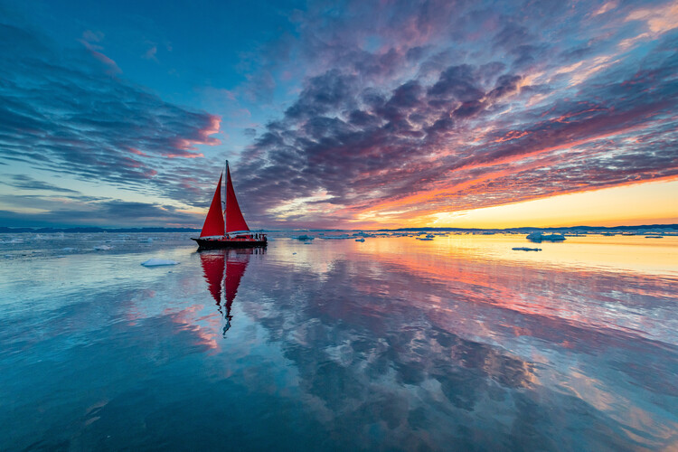 Художня фотографія Greenland fire sky