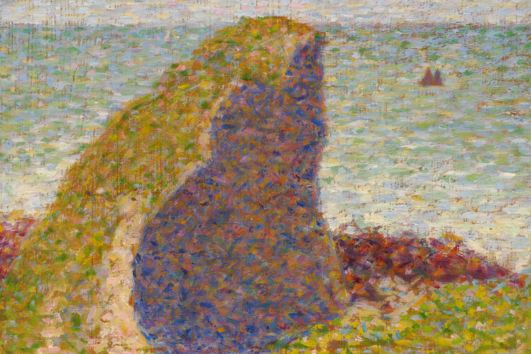 Художній друк Study for Le Bec du Hoc, Grandcamp (Vintage Seascape with Coastal Cliff) - Georges Seurat