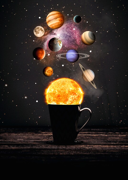 Illustration Planets Solar System Cup