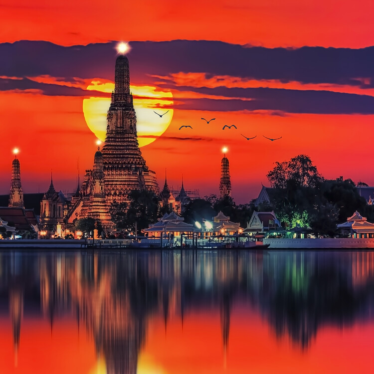 Kunstfoto Bangkok Sunset