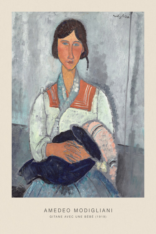 Riproduzione Gitane avec une bébé (Portrait of a Gypsy Lady & Baby) - Amedeo Modigliani