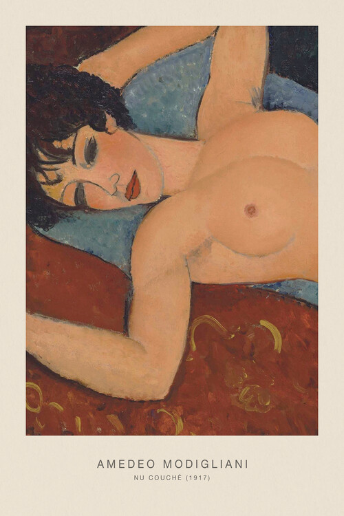 Riproduzione Nu Couché (Reclining Female Nude with Exposed Breasts) - Amedeo Modigliani