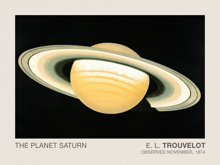 Riproduzione The Planet Saturn (Stargazing / Vintage Space Station / Astronomy / Celestial Science Poster) - E. L. Trouvelot