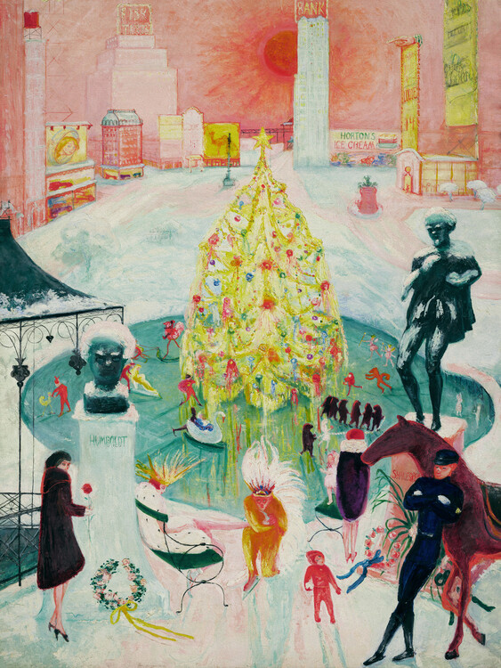 Obrazová reprodukce Pink Christmas (Retro Shopping during Xmas / Festive Christmas Tree & Decoration) - Florine Stettheimer