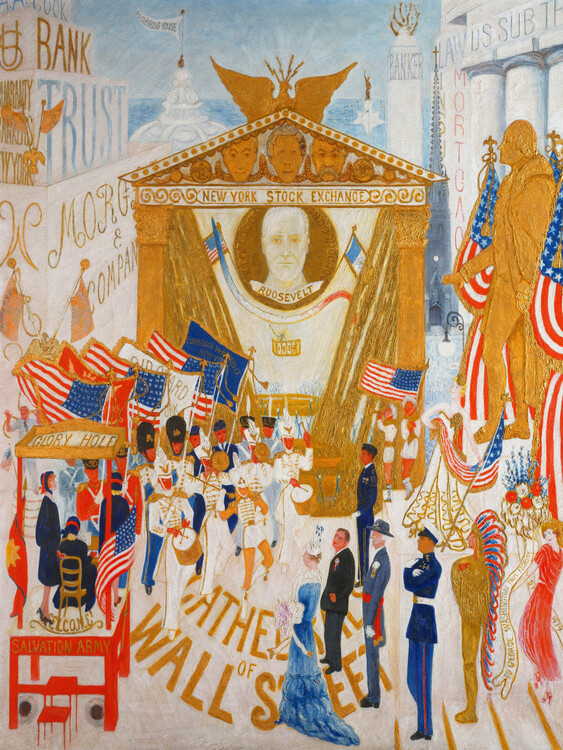 Obrazová reprodukce The Cathedrals of Wall Street (Retro Shopping) - Florine Stettheimer