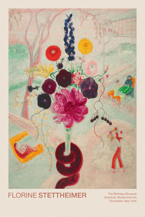 Obrazová reprodukce The Birthday Bouquet (Retro / Festive / Camp / Pink / Shopping) - Florine Stettheimer