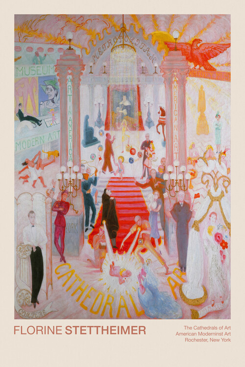 Obrazová reprodukce The Cathedrals of Art (Retro / Festive / Camp / Pink / Shopping) - Florine Stettheimer