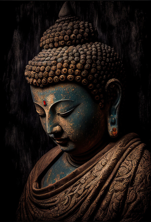 Fotografie Portrait of a bronze Buddha