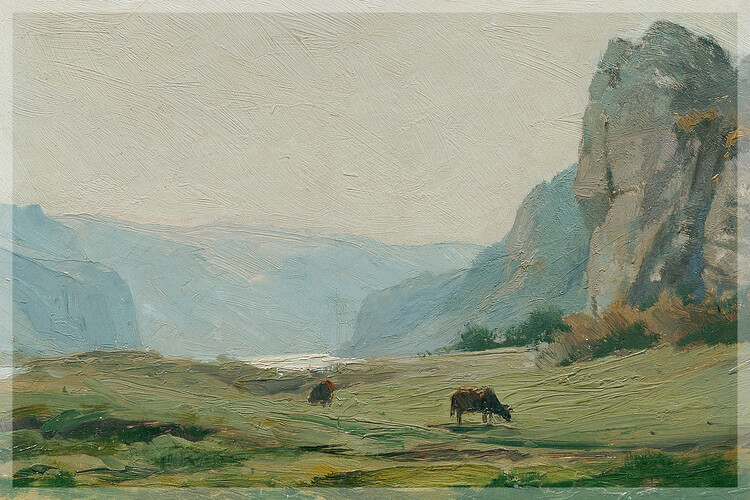 Reproduktion Beraun (Landscape with Moose) - Ferdinand Engelmüller