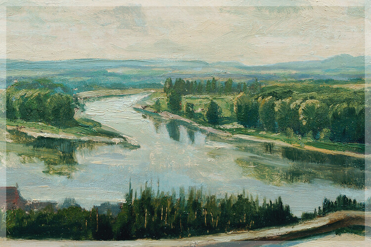 Reproduktion Confluence of the Vltava (Landscape) - Ferdinand Engelmüller