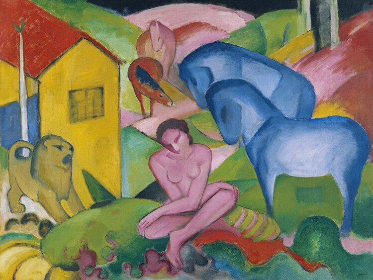 Αναπαραγωγή The Dream (Abstract Female Nude & Animals) - Franz Marc