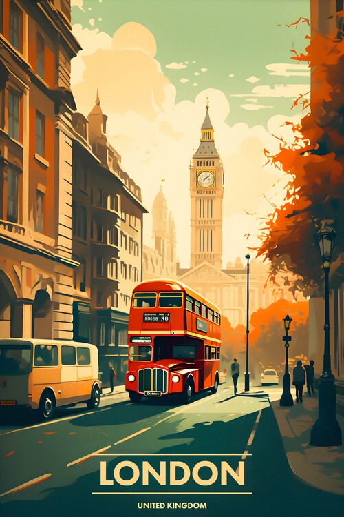 Εικονογράφηση London - Vintage Travel Poster