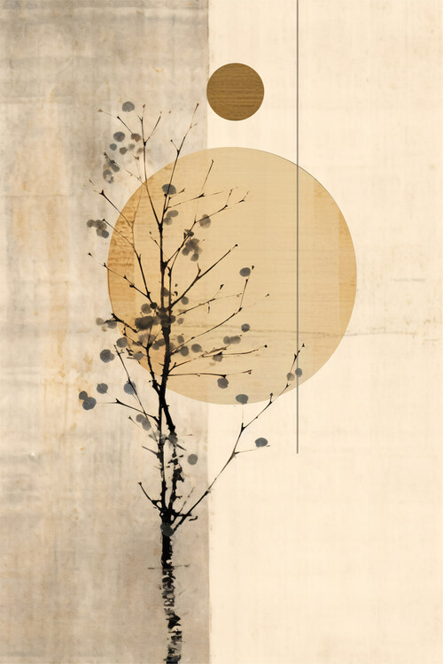 Illustration Neutral Abstract Japandi Beige Watercolor Painting