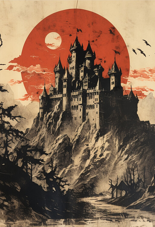 Ilustrace Dracula's Castle Poster, Halloween