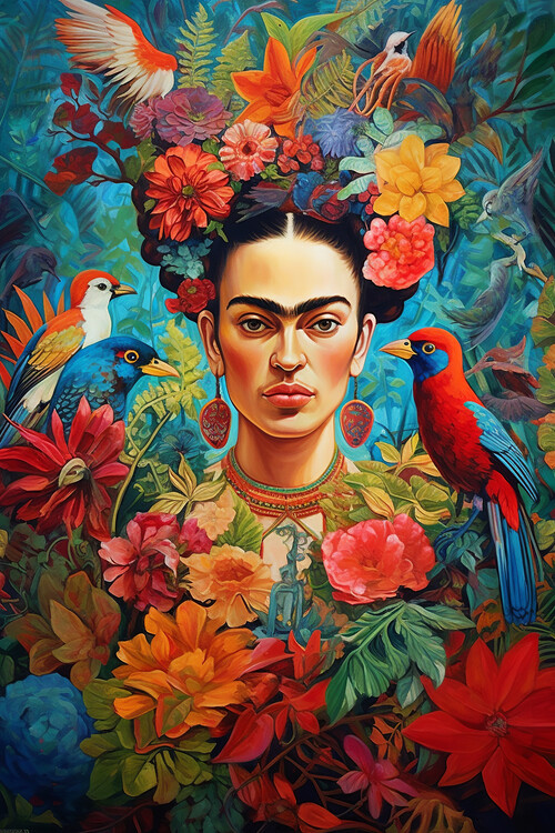 Illustration Frida Kahlo tropical