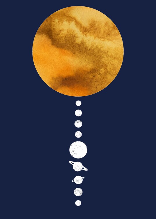 Illustrazione minimal solar system