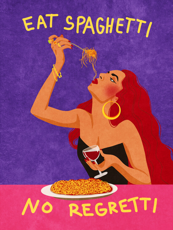 Illustration Eat spaghetti no regretti