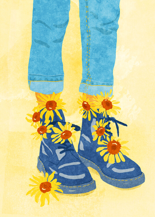 Illustration Sunflower Walk