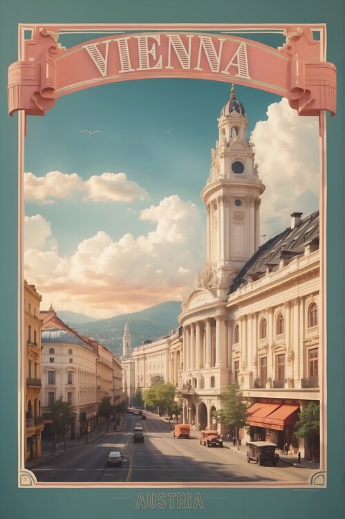 Illustrazione Imperial Elegance: Vintage Travel Poster of Vienna