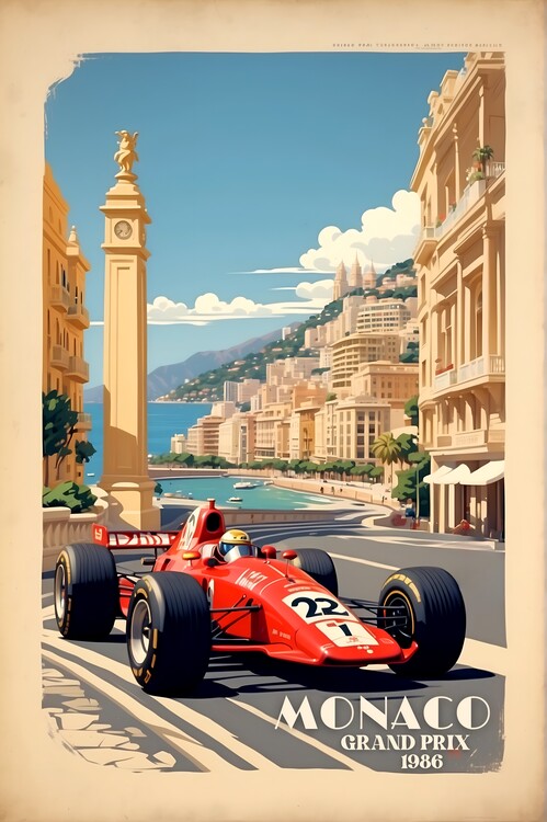 Bild auf Leinwand F1 Monaco Grand Prix 1986