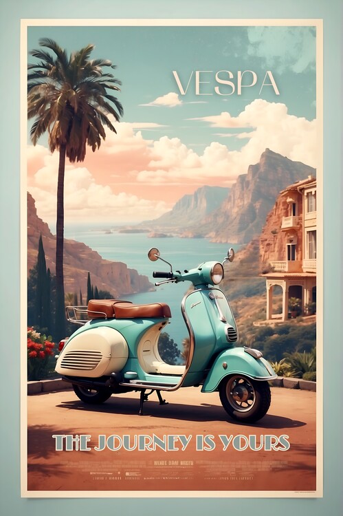 Illustration Vespa: The Journey is Yours