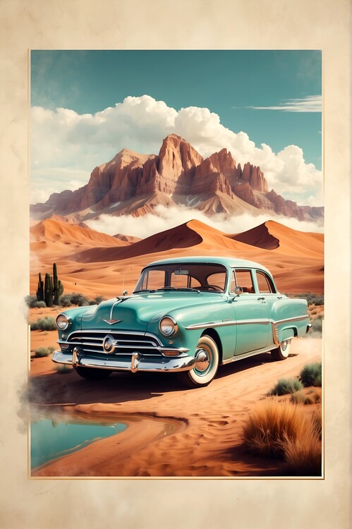 Illustrazione Vintage Classic Car Poster