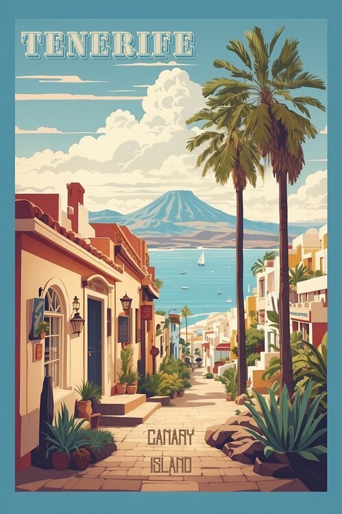 Illustrazione Tenerife Paradise Dreams: Vintage Travel Poster