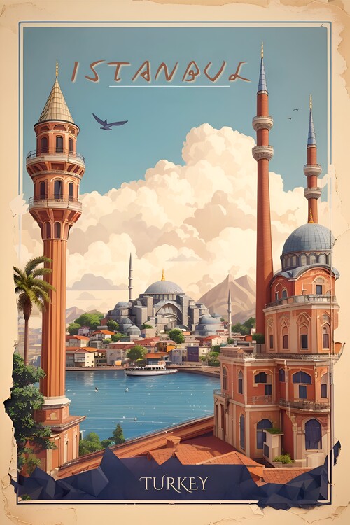 Illustrazione Istanbul in Vintage: A Journey Through Time