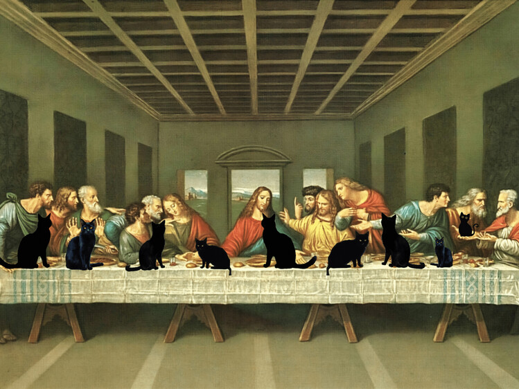 Illustration The Cats Last Supper