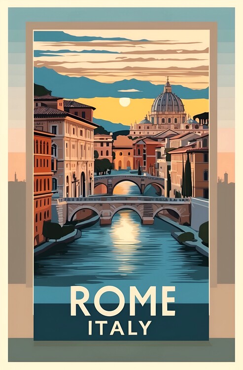 Illustrazione Historic Rome Captured: Vintage Illustration of Roman Marvel